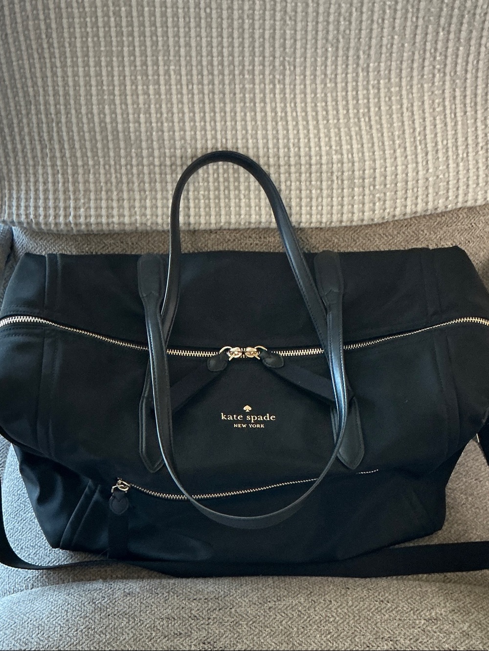 Kate Spade Chelsea Nylon Large Weekender with gold hardware - NWOT